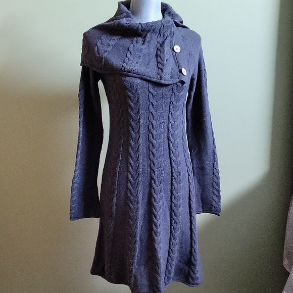 Dakini Dresses & Skirts - Akini Women's Cable Knit Sweater Dress - Dark Gray